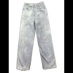 Levis Premium Women 24 Blue Light Wash‎ Jeans Big E Ribcage Straight Ankle